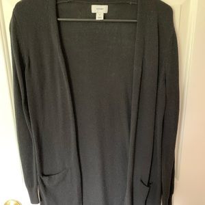 black knit cardigan